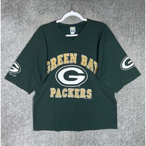 Competitor Green Bay Packers Shirt Mens Size Large‎ Green Short Sleeve 1992 NFL